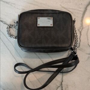 Michael Kors Charcoal Crossbody Bag with Silver Chain